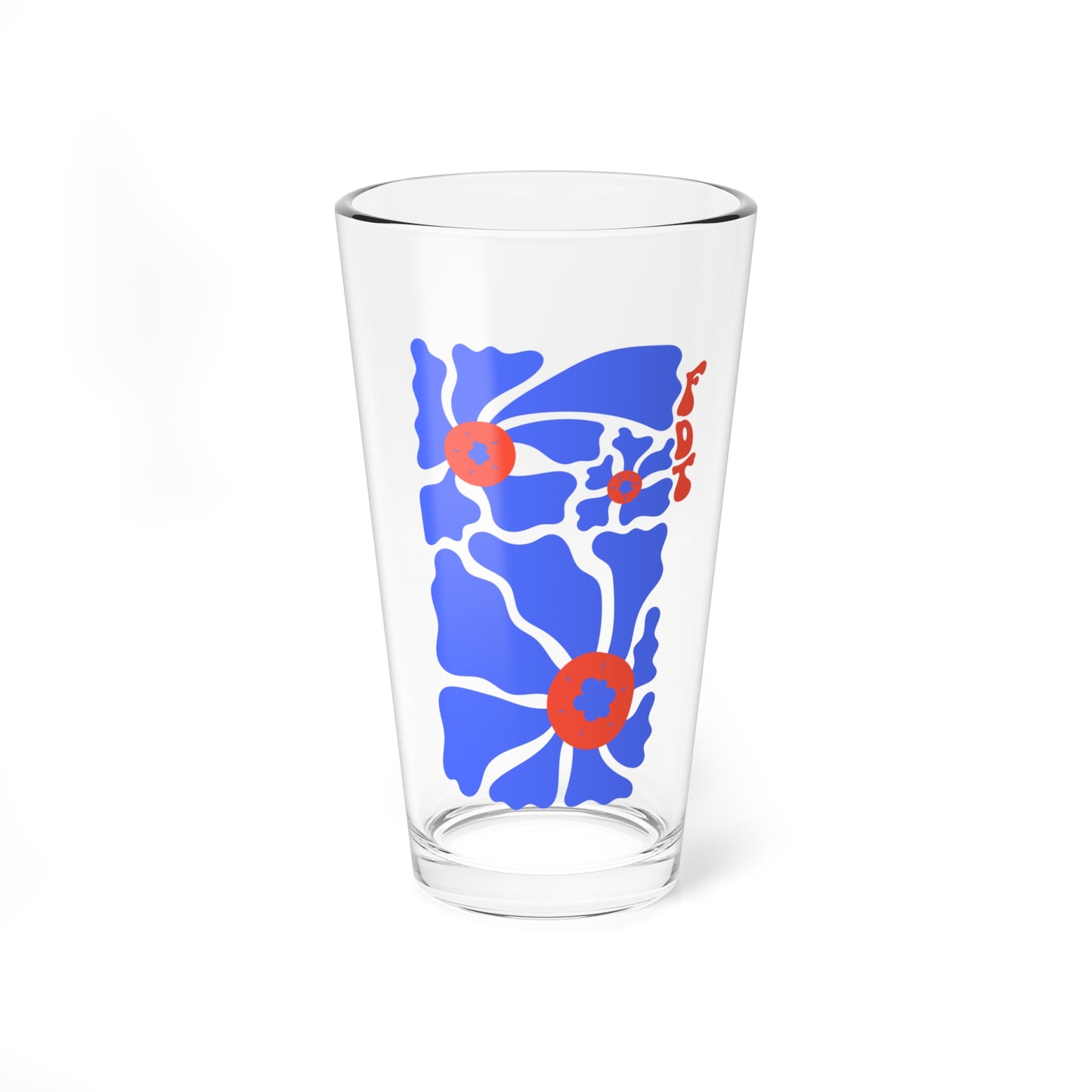 ‘FDT’ Anti-Trump Red & Blue Floral Pint Glass