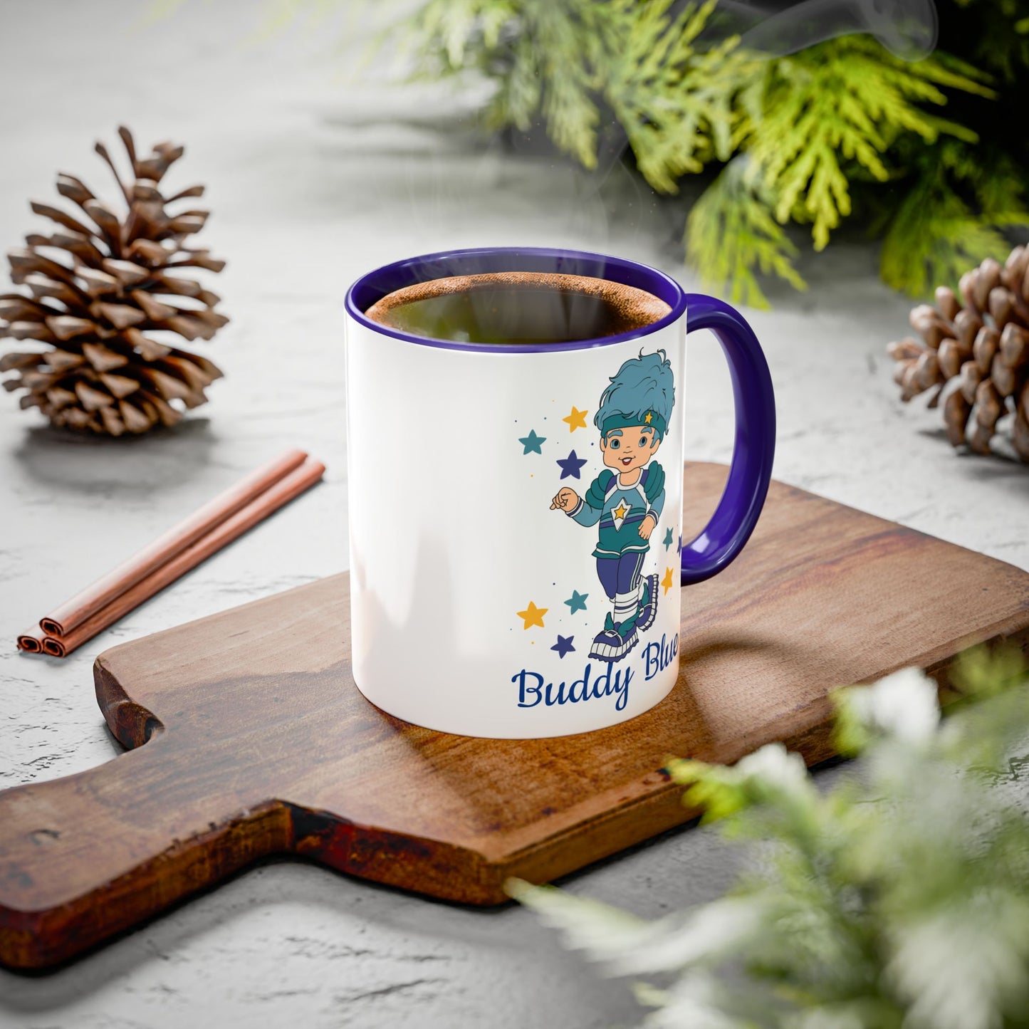 Rainbow Brite Color Kids Ceramic Mug - Buddy Blue, 11oz/15oz