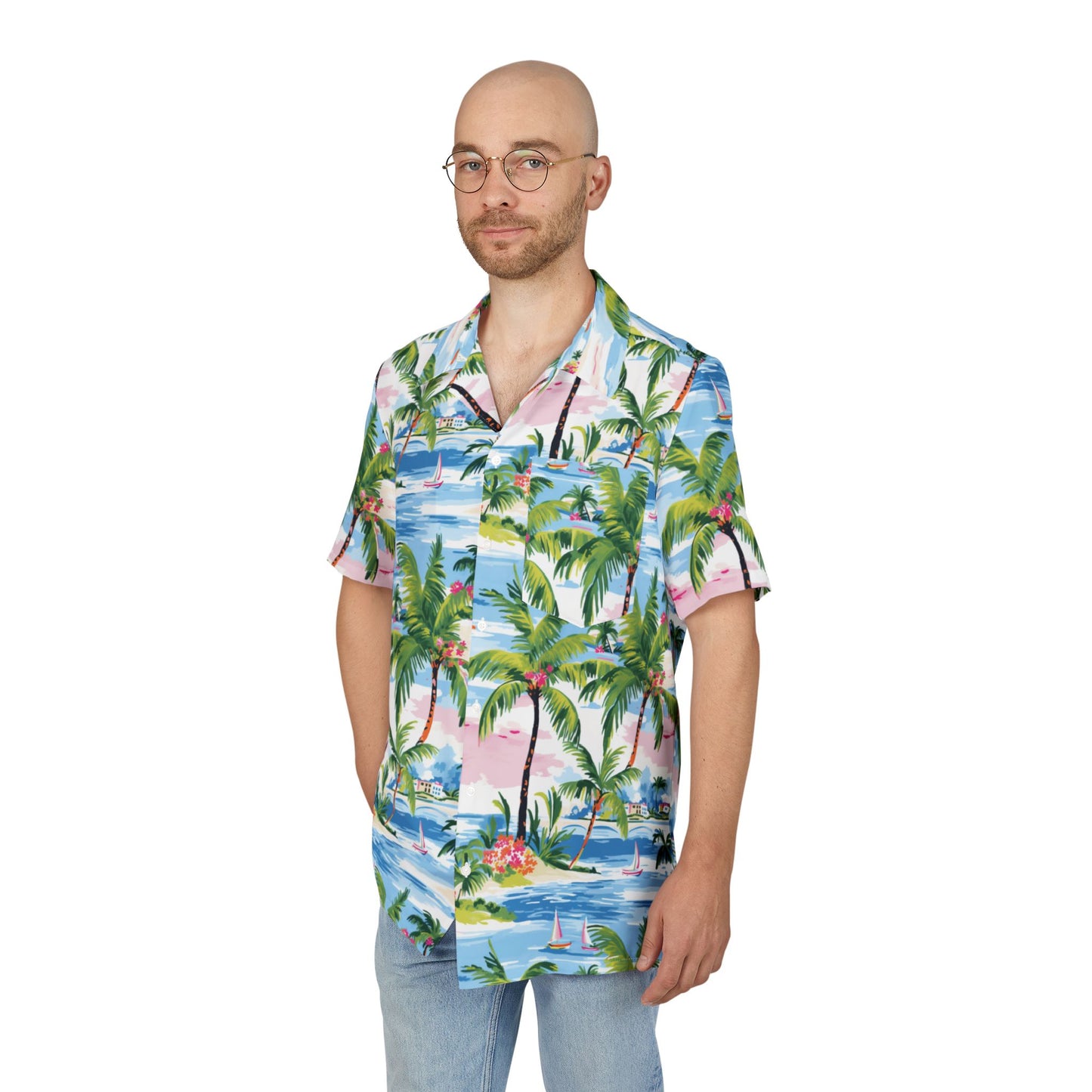 Tropical Vibes Unisex Hawaiian Button-Down Shirt