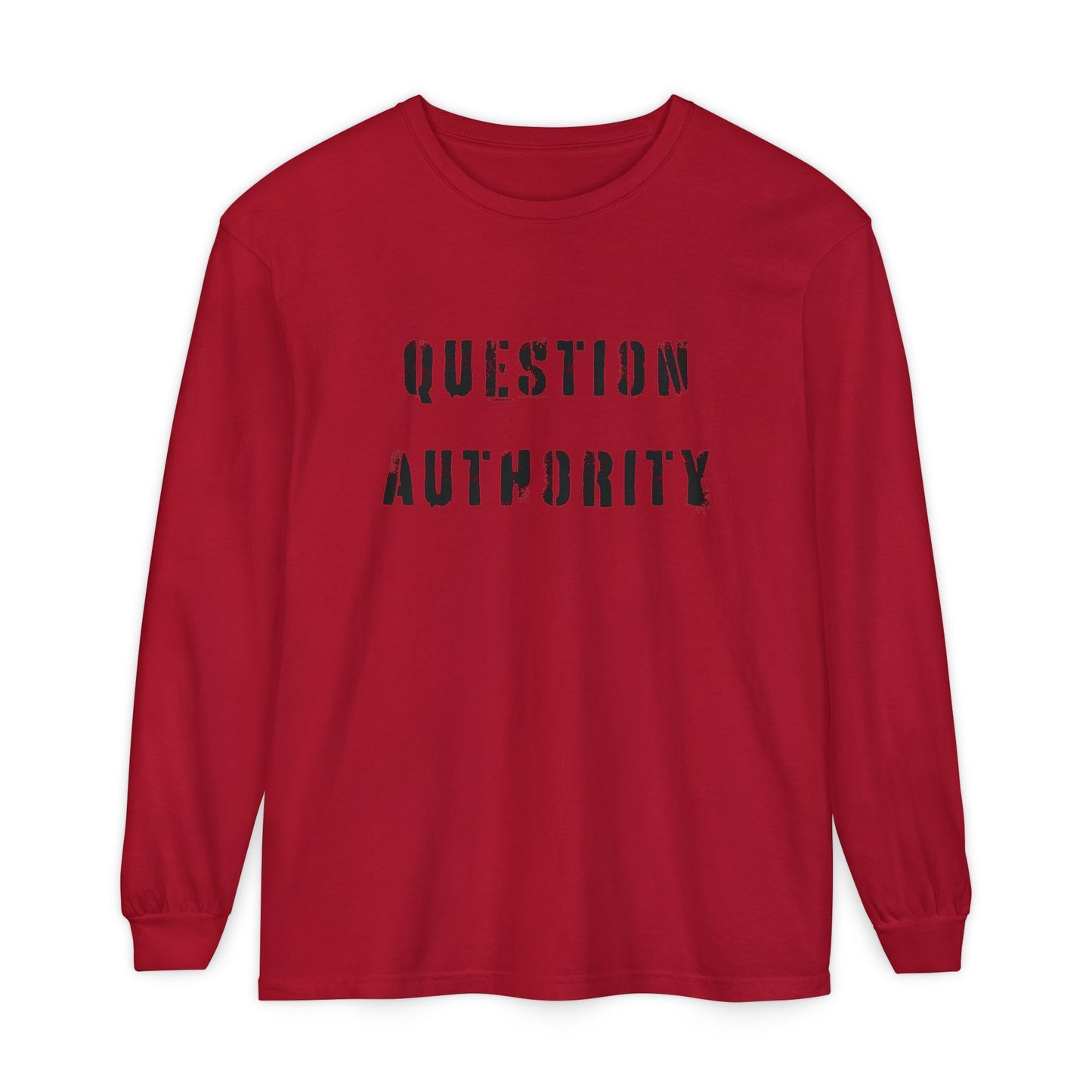 Unisex Long Sleeve Tee - ‘QUESTION AUTHORITY