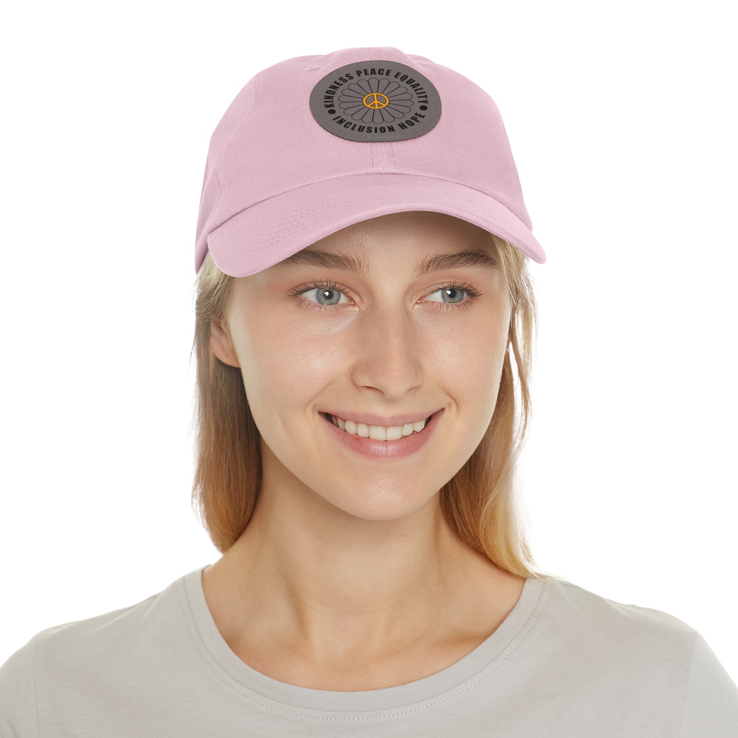 Kindness & Peace Cotton Hat - Grey Patch