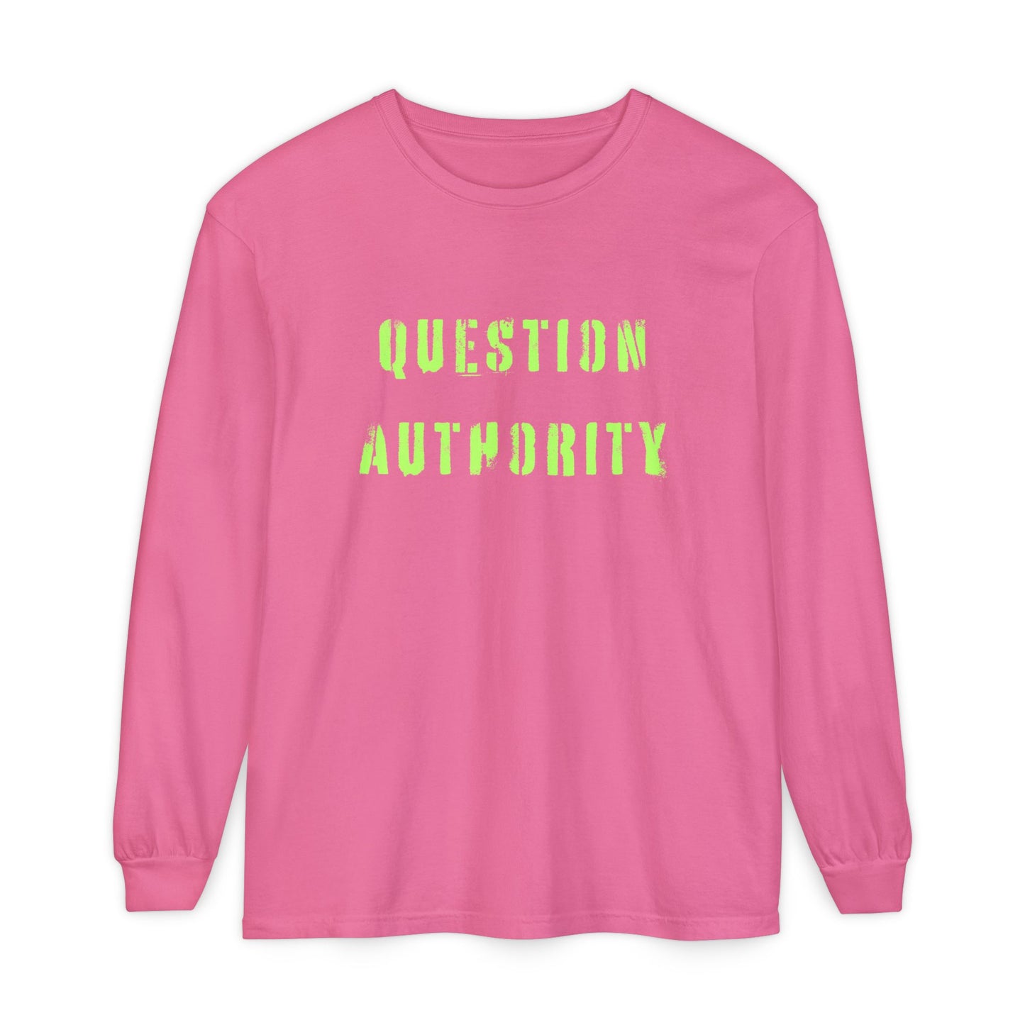 Unisex Long Sleeve Tee - ‘QUESTION AUTHORITY