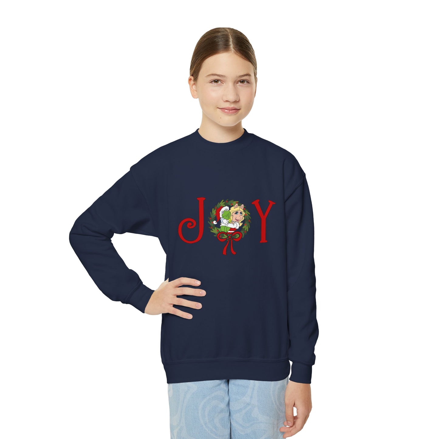 Kermit & Miss Piggy JOY Christmas Youth Crewneck Sweatshirt