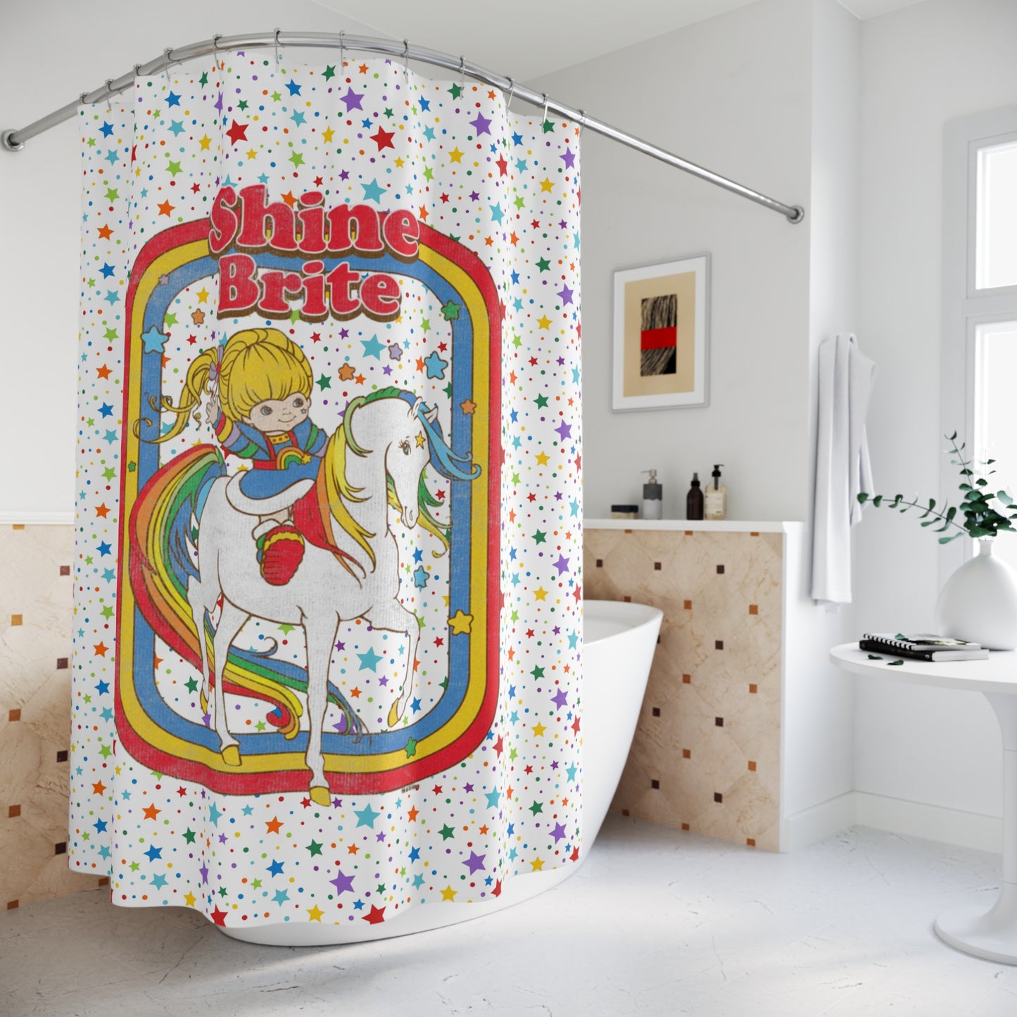 Shower Curtain - Retro Rainbow Brite