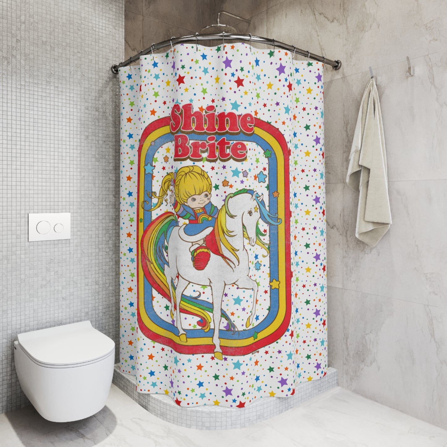 Shower Curtain - Retro Rainbow Brite
