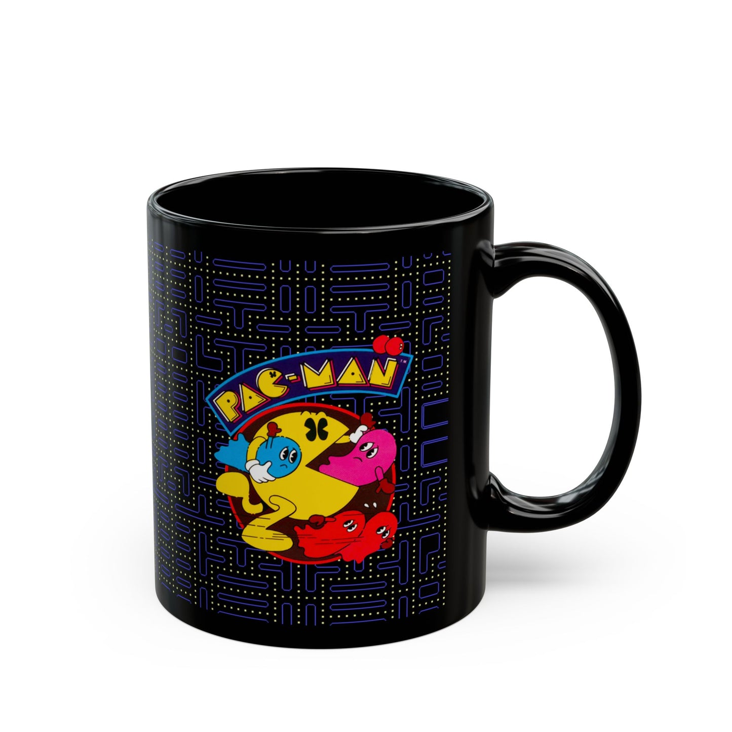 Pac-Man Themed Black Mug