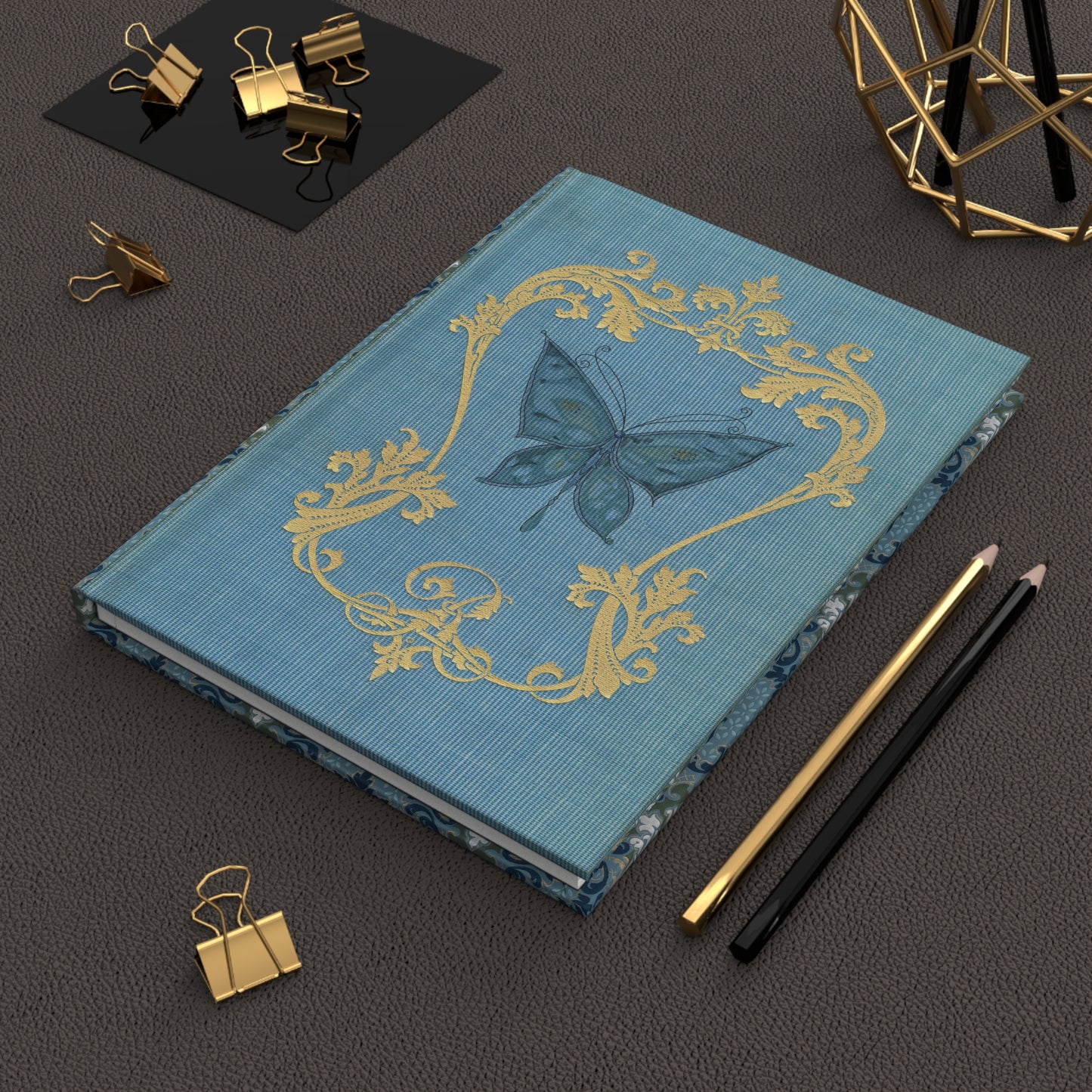Blue Butterfly Hardcover Lined Journal