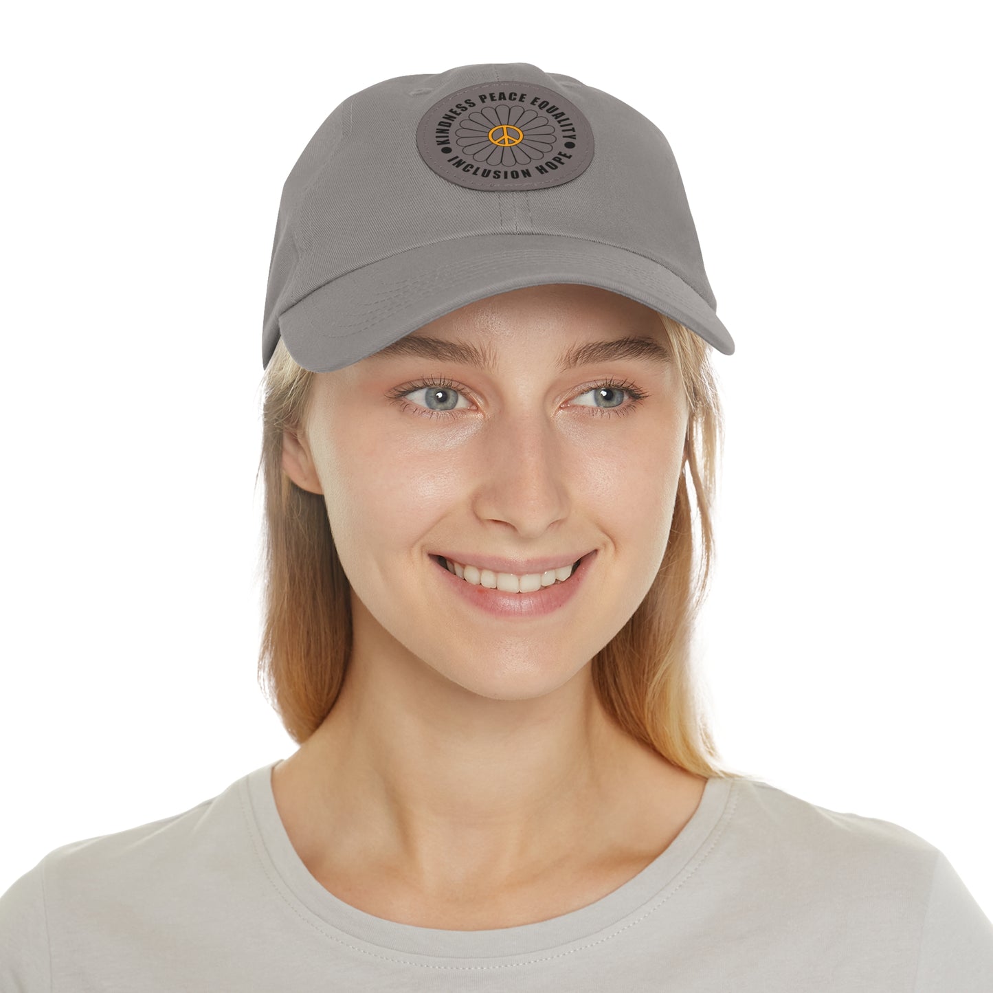 Kindness & Peace Cotton Hat - Grey Patch