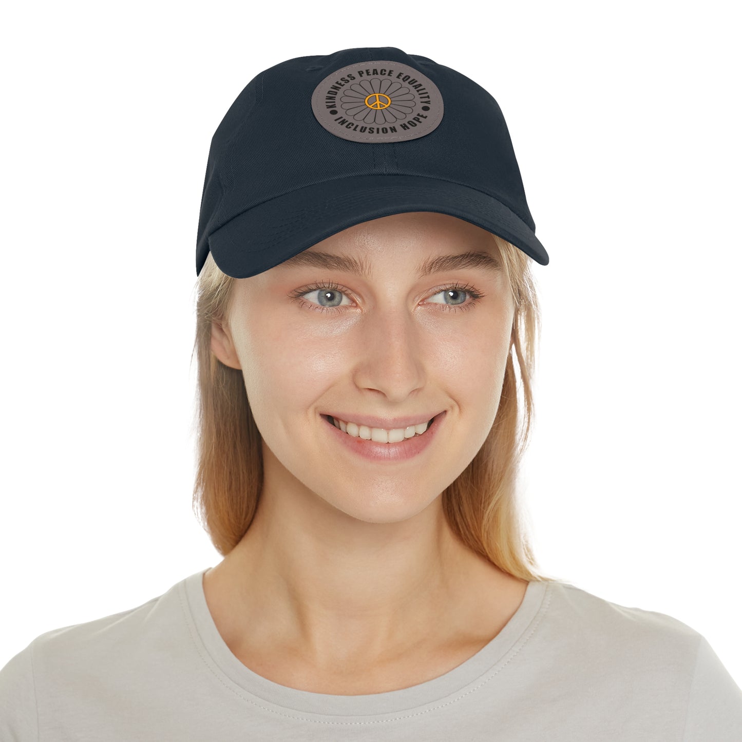 Kindness & Peace Cotton Hat - Grey Patch