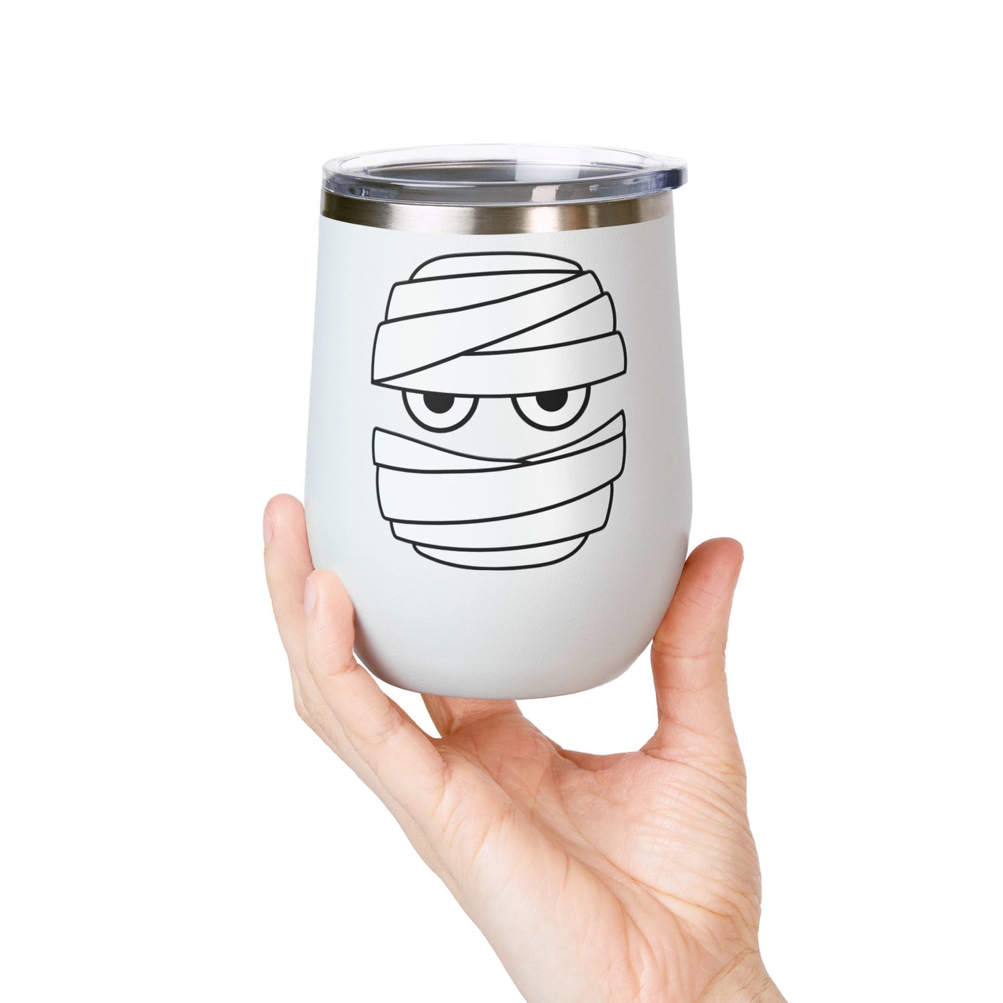 Wine Tumbler, 12oz - Spooky Mummy