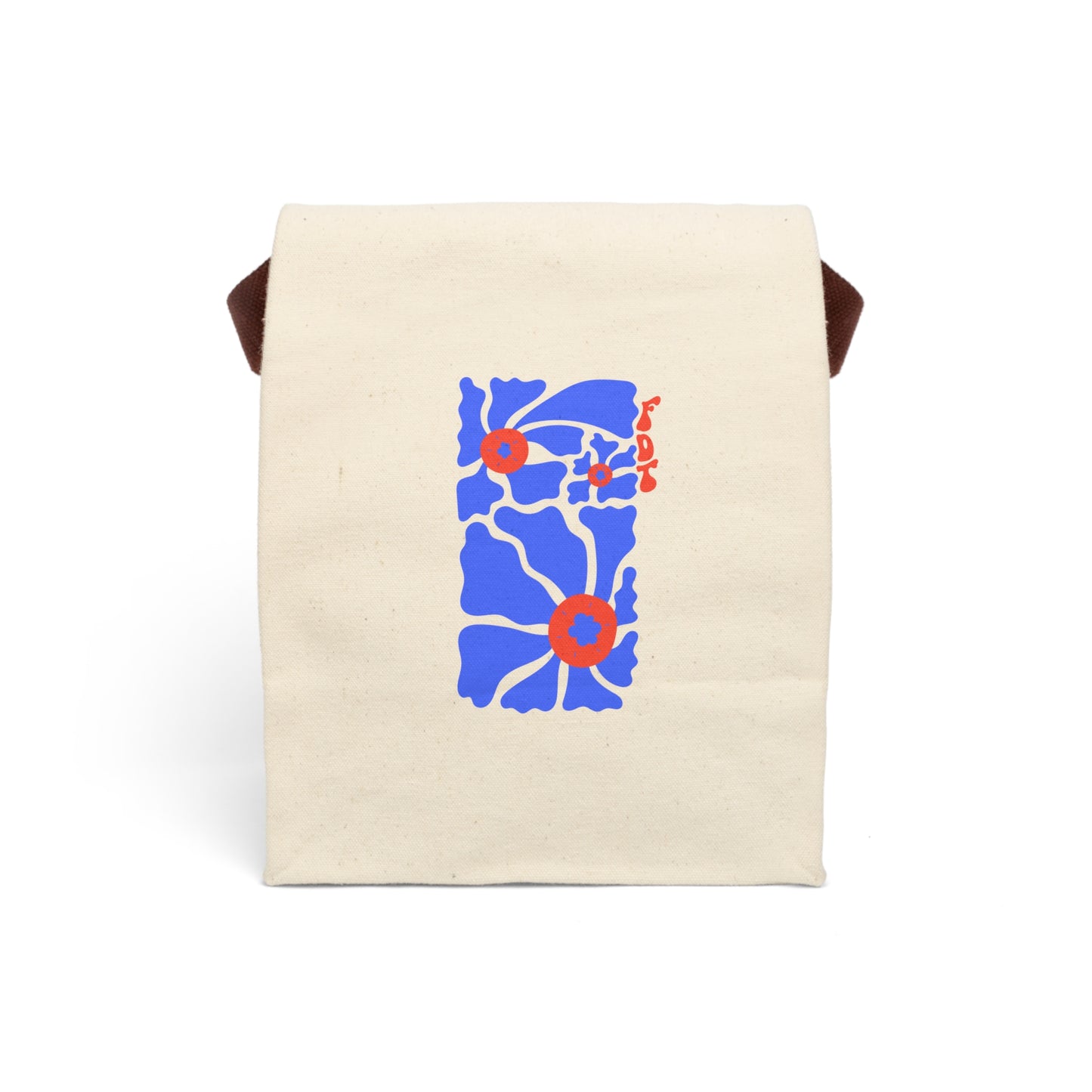 “FDT” Anti-Trump Canvas Lunch Bag with Red & Blue Floral Design