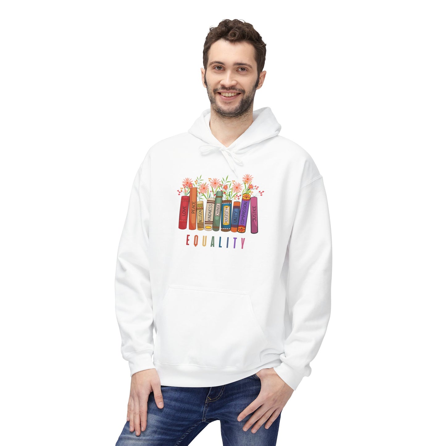 Colorful Equality Fleece Hoodie - Unisex Midweight Design