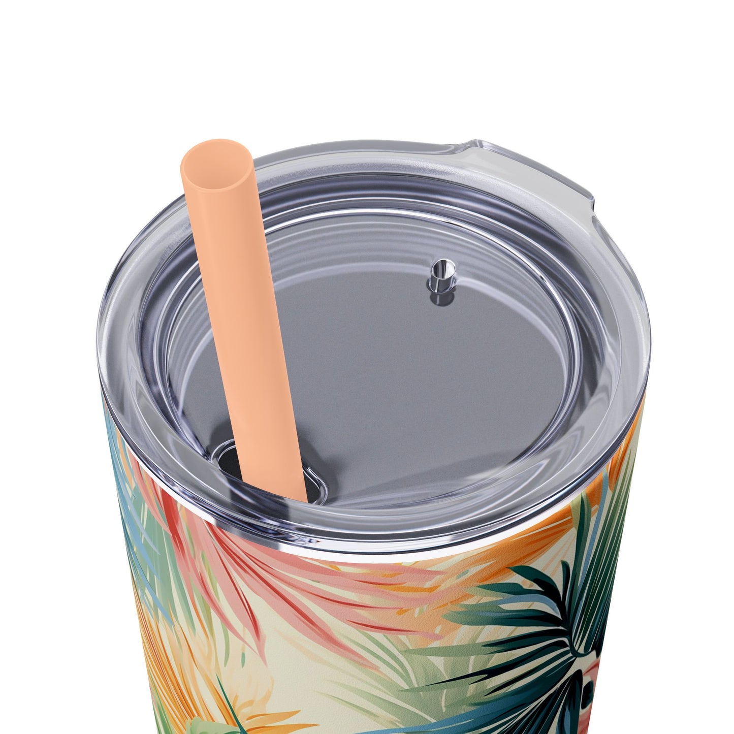 Tropical Floral Skinny Tumbler with Straw - 20oz Travel Drinkware