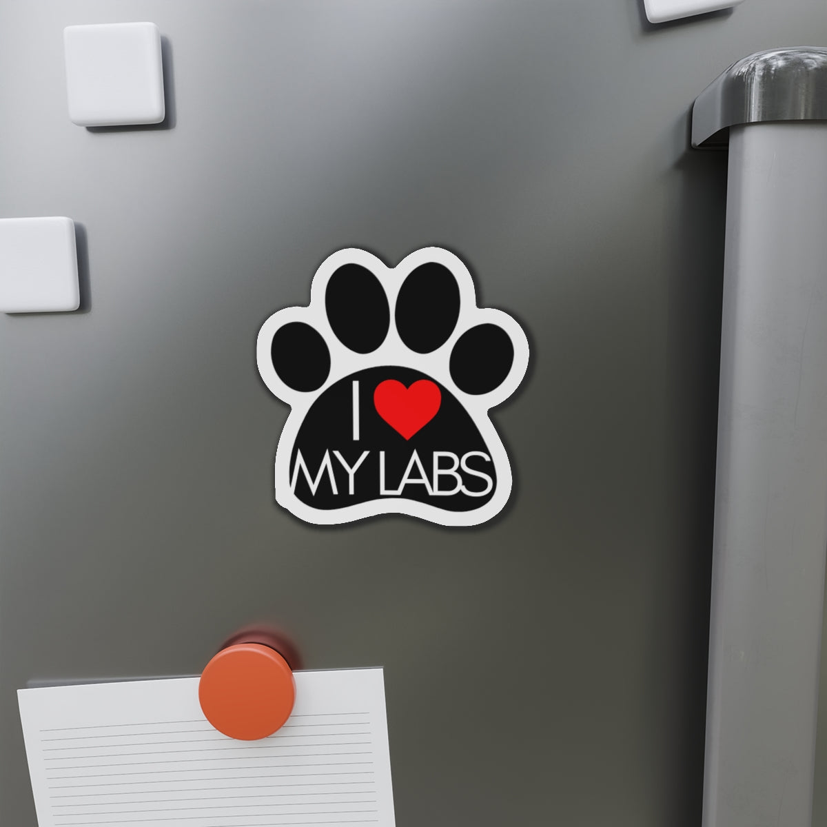 Love My Labs Paw Print Die-Cut Magnet