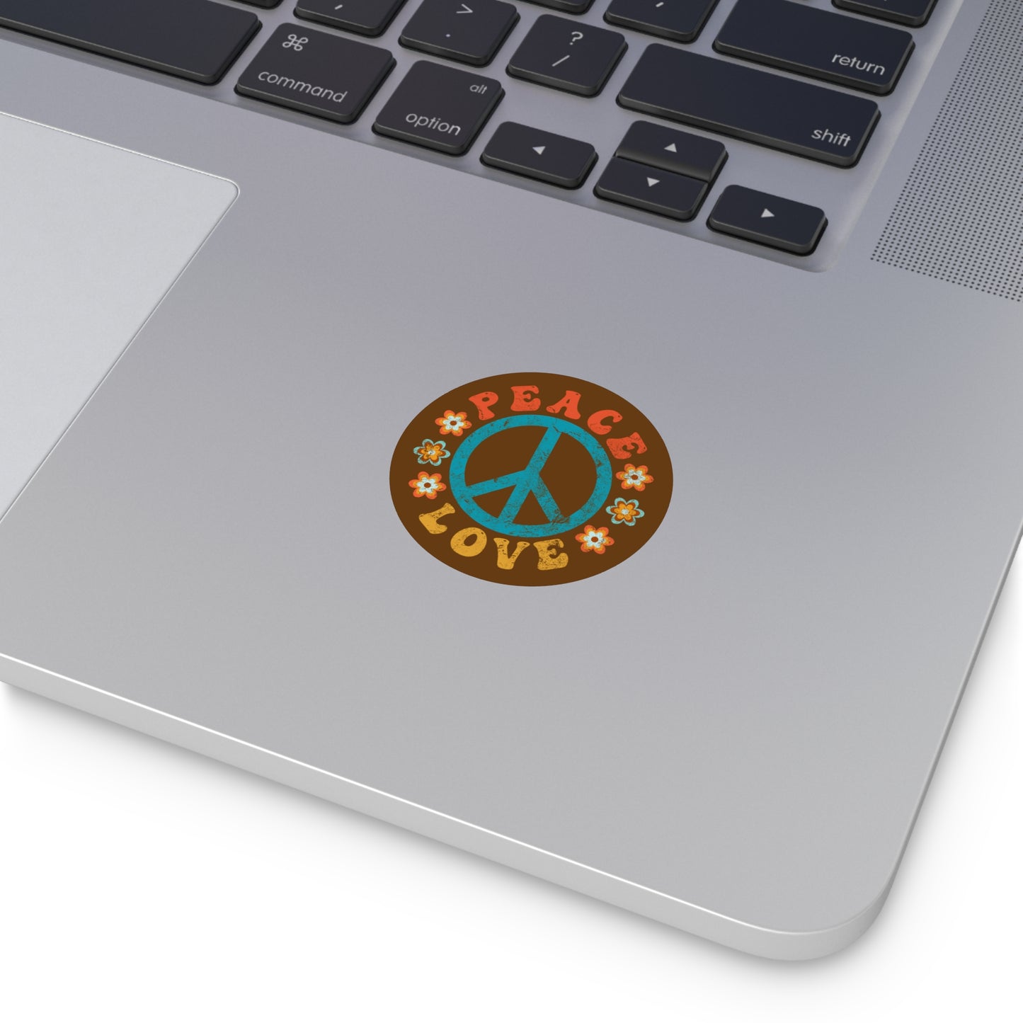 Peace & Love Round Vinyl Sticker