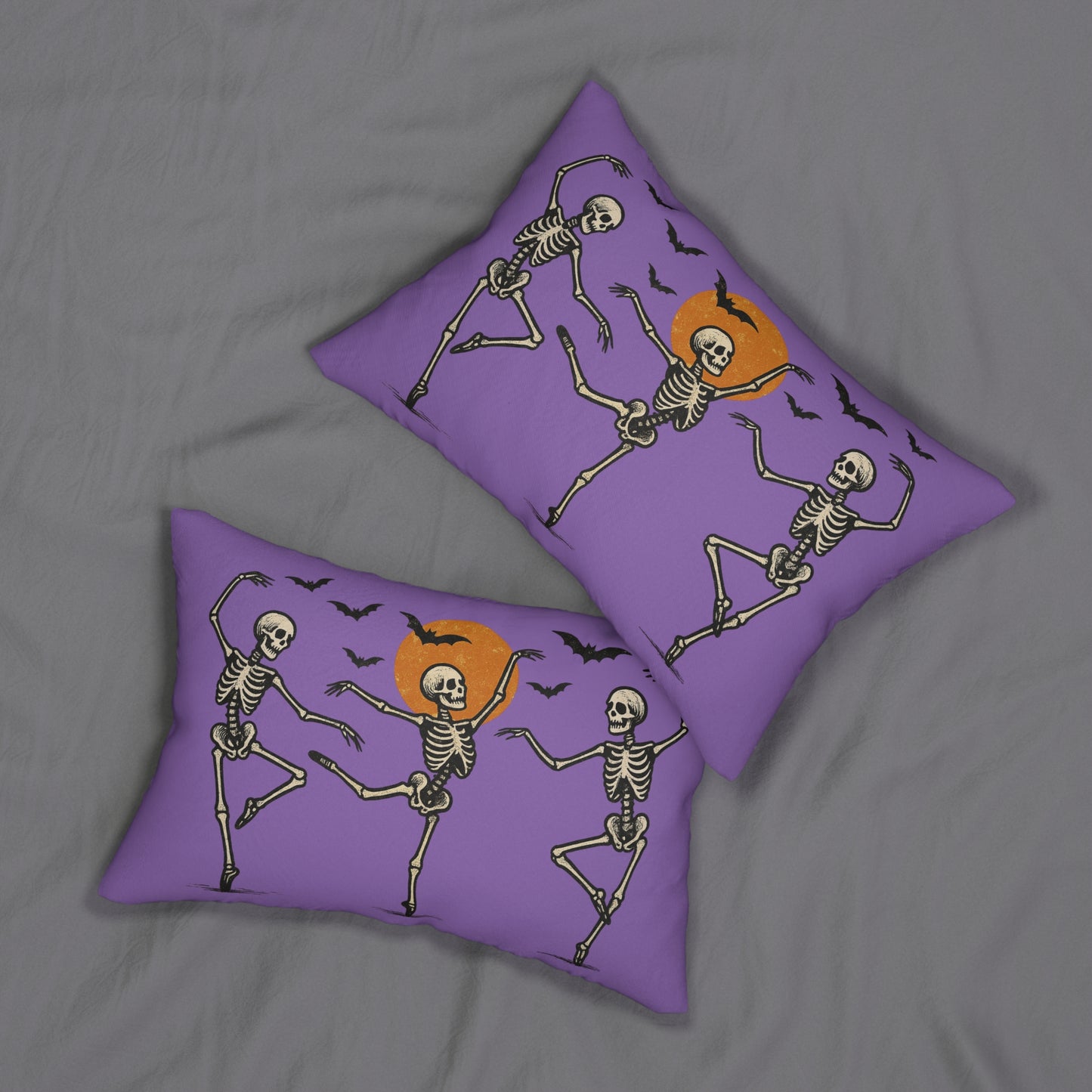 Halloween Lumbar Pillow - Dancing Skeletons