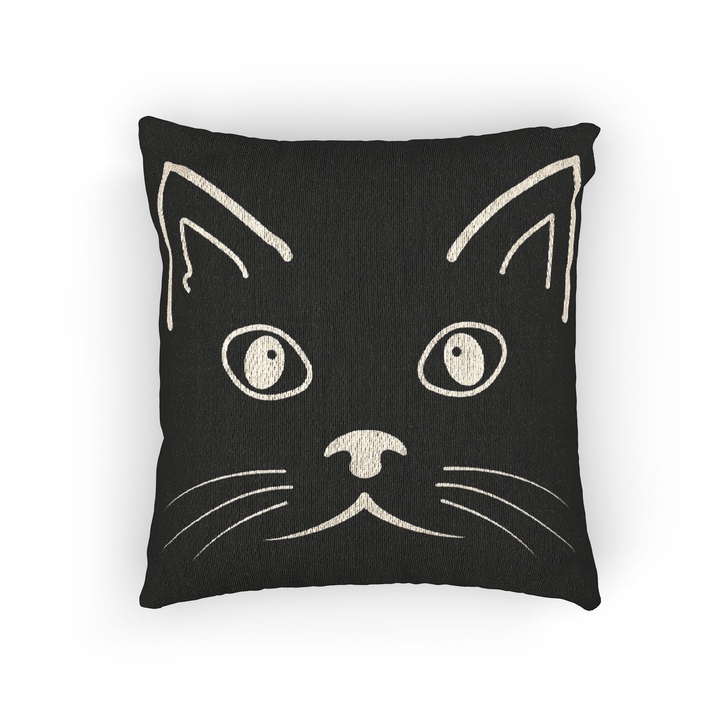 Halloween Woven Pillow - Black Cat