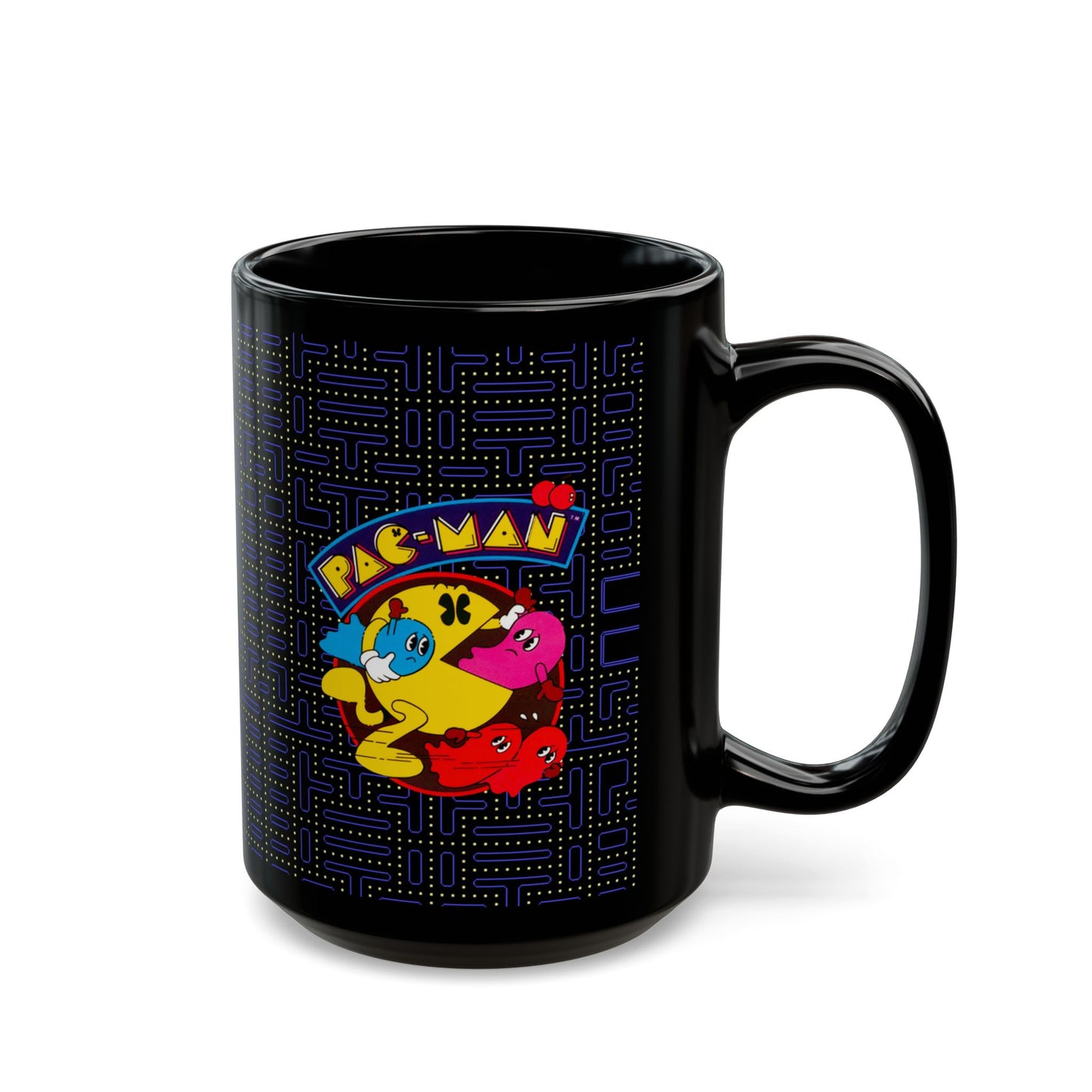 Pac-Man Themed Black Mug