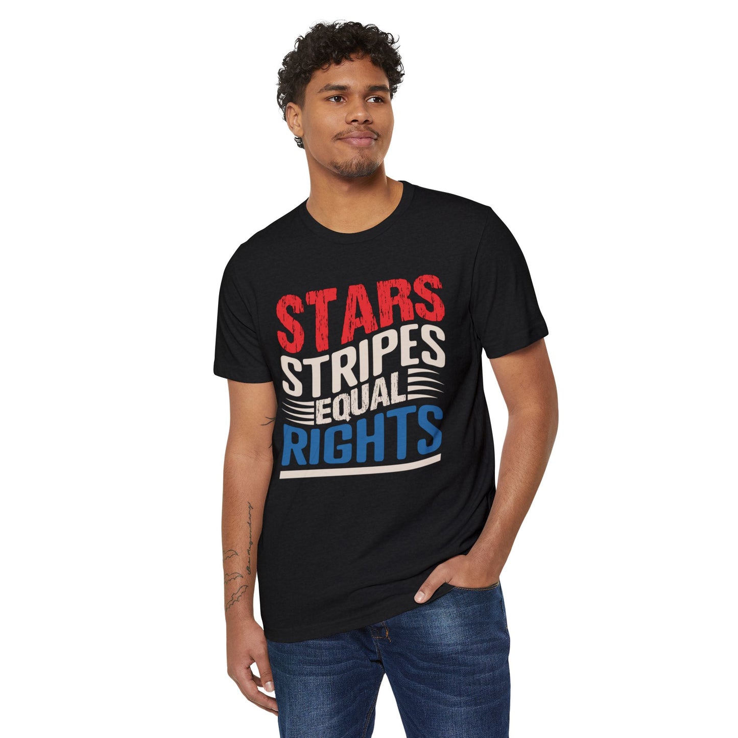 Stars-Stripes-Equal Rights Organic Unisex Tee