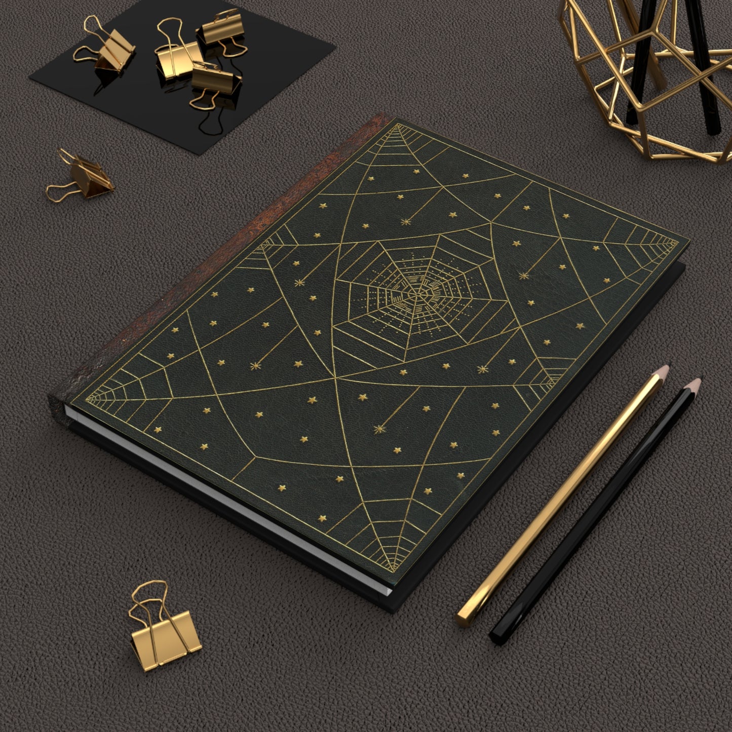 Hardcover Journal - Gold Spiderwebs