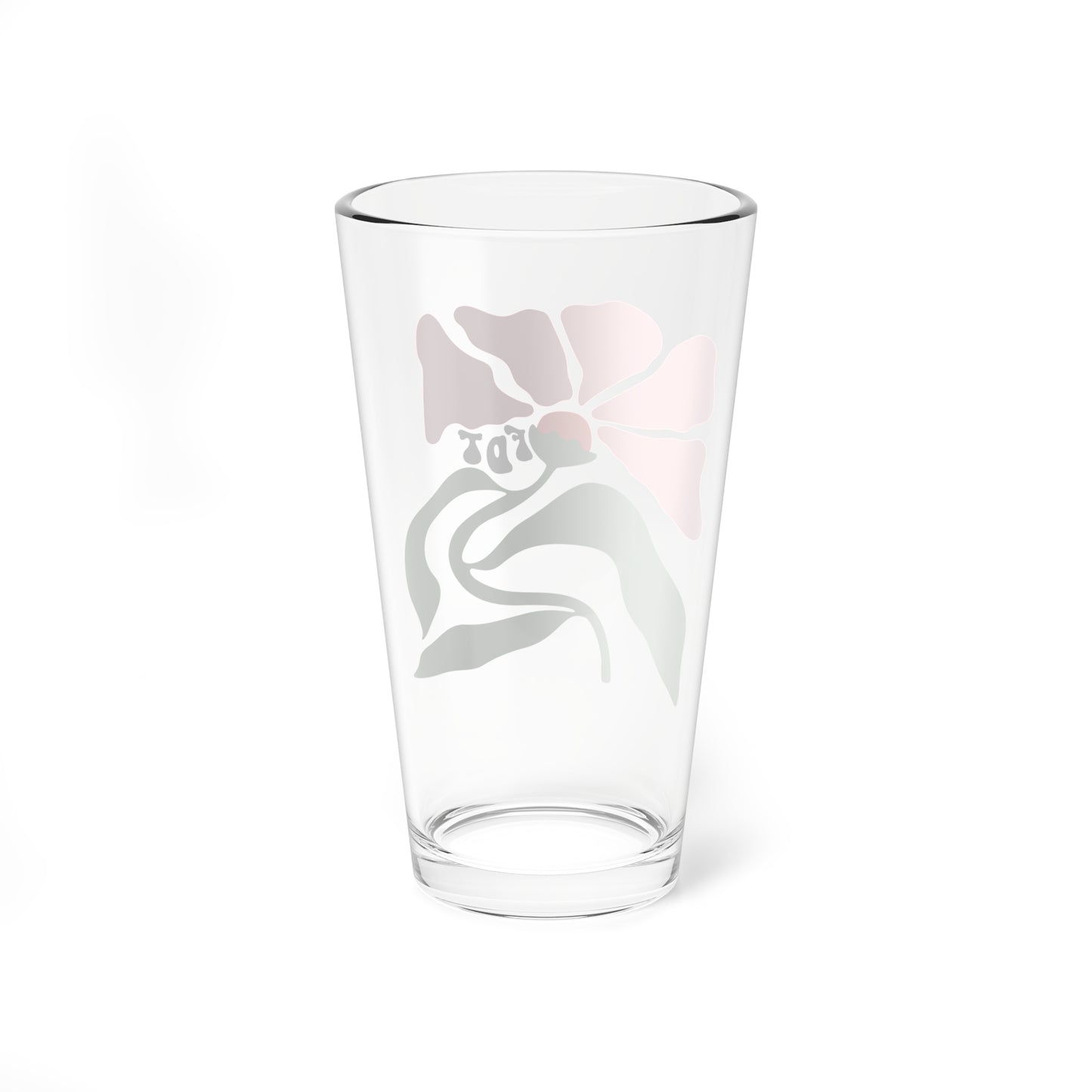 ‘FDT’ Pink Floral Pint Glass