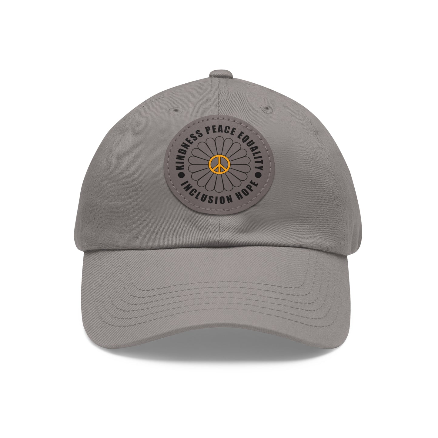 Kindness & Peace Cotton Hat - Grey Patch