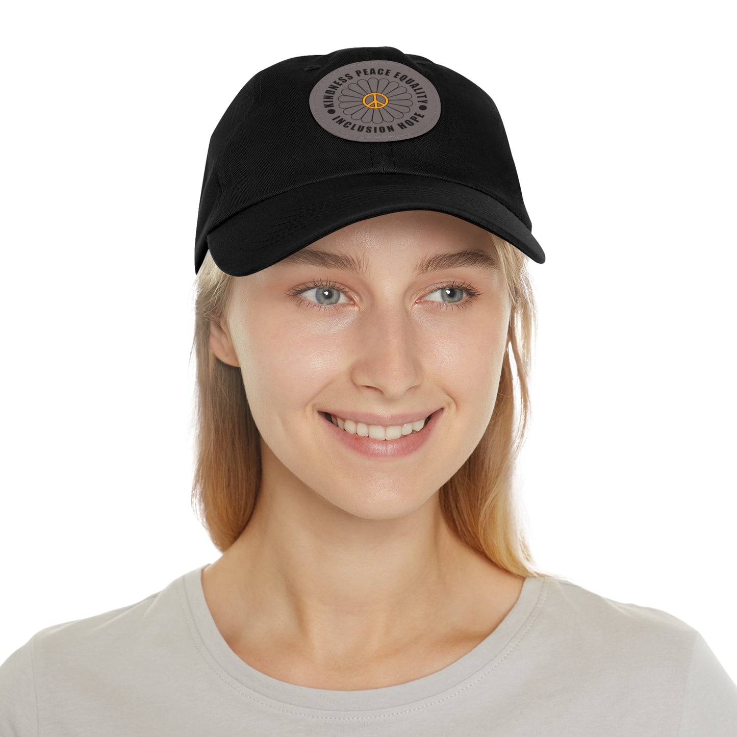 Kindness & Peace Cotton Hat - Grey Patch