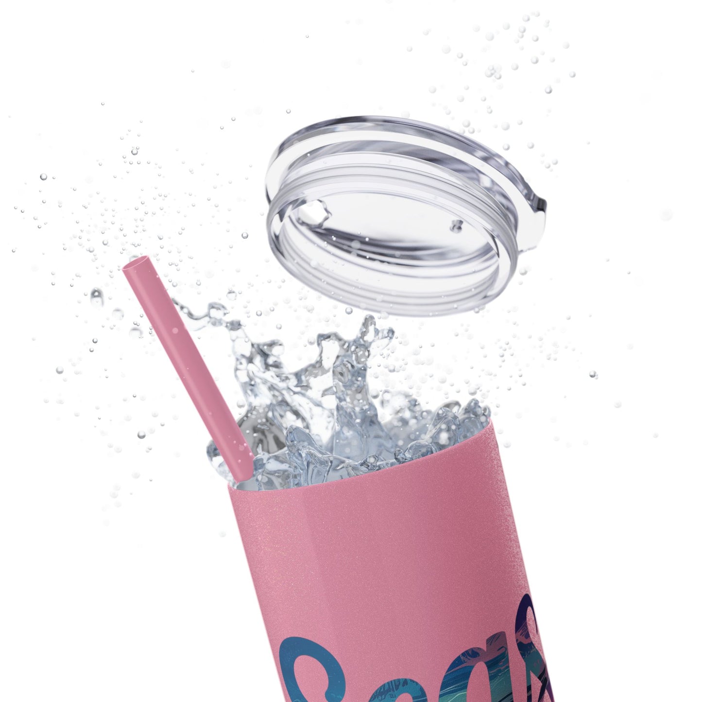 Seas the Day Skinny Tumbler with Straw - 20oz Travel Cup