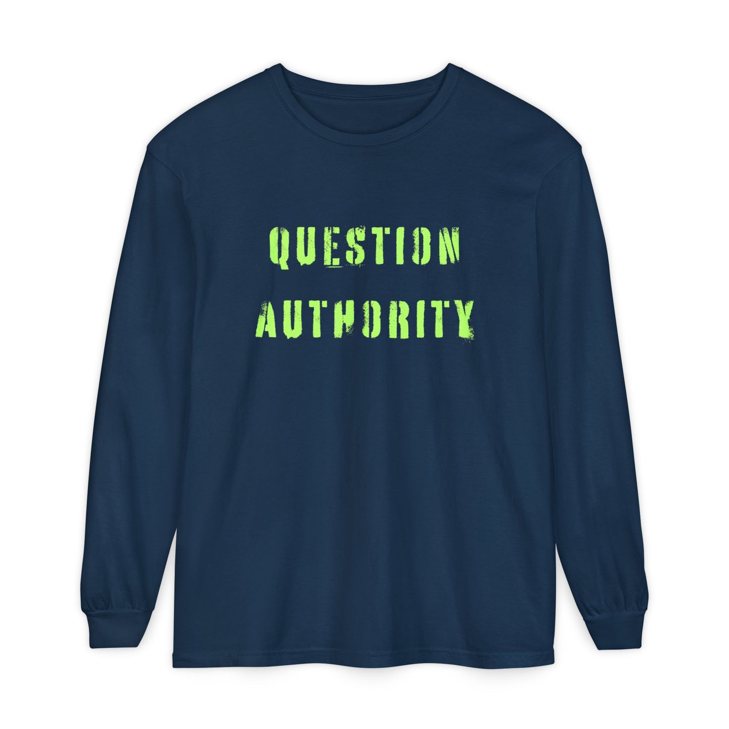 Unisex Long Sleeve Tee - ‘QUESTION AUTHORITY