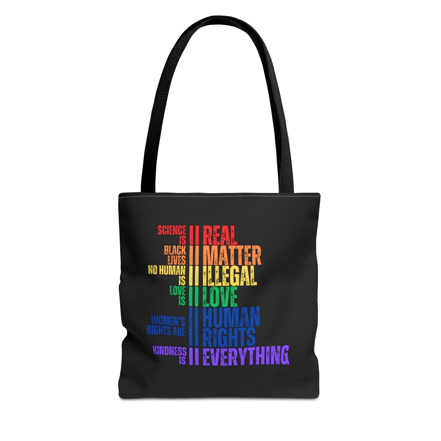 Equality Rainbow Tote Bag in Black