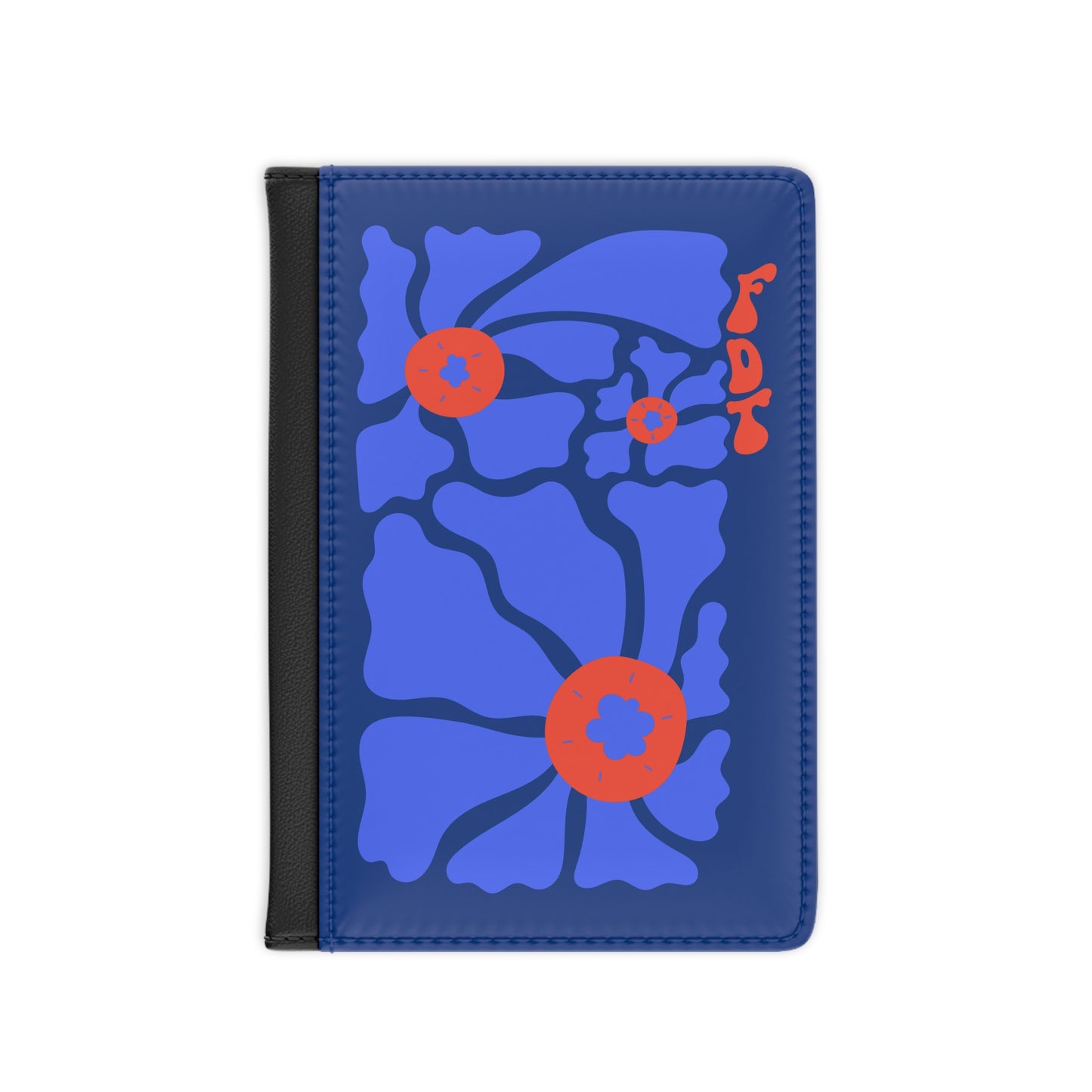 Passport Cover - ‘FDT’ Red & Blue Floral