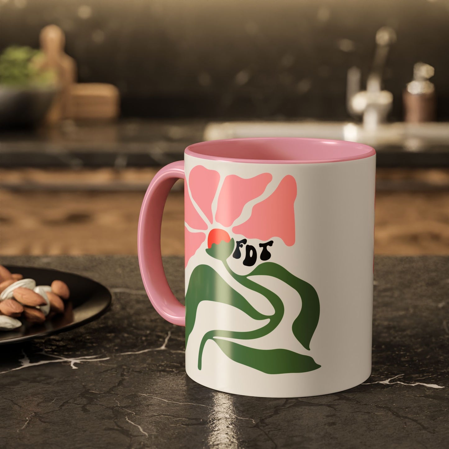 'FDT' Anti-Trump Pink Floral Ceramic Mug