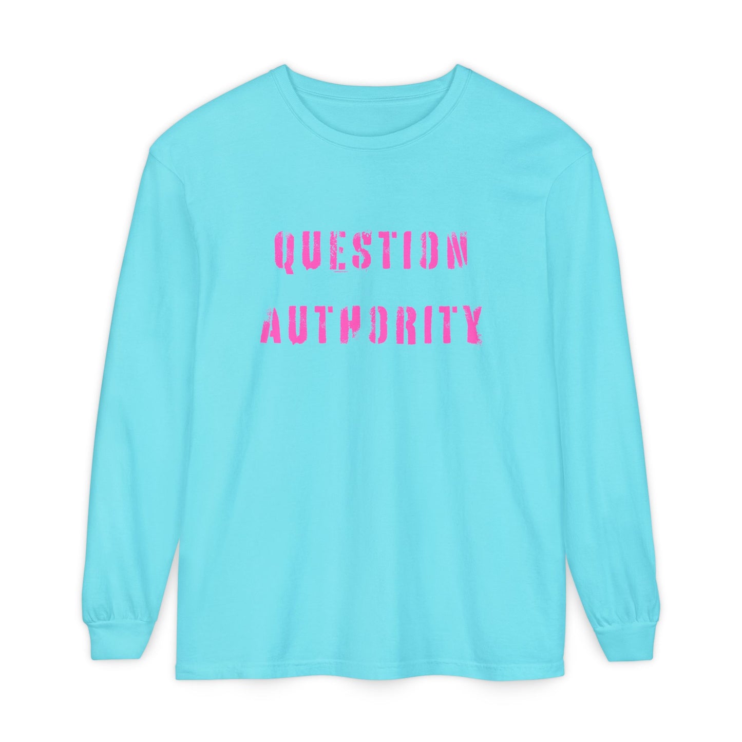 Unisex Long Sleeve Tee - ‘QUESTION AUTHORITY