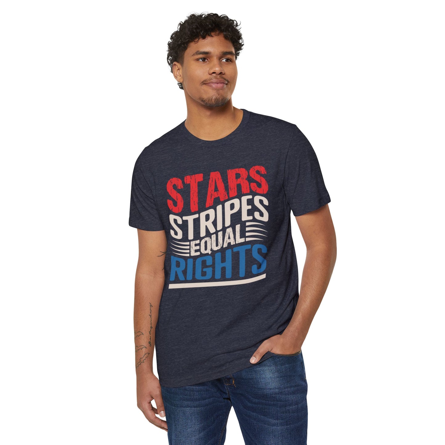 Stars-Stripes-Equal Rights Organic Unisex Tee