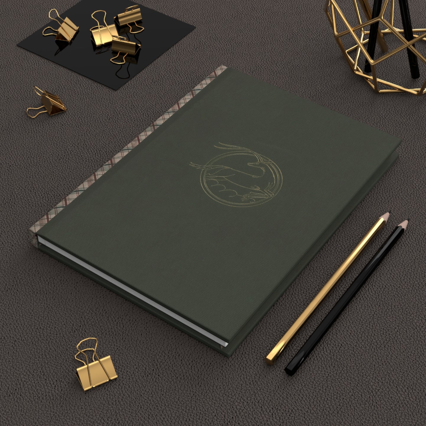 Hardcover Journal - Gold Stag Tartan