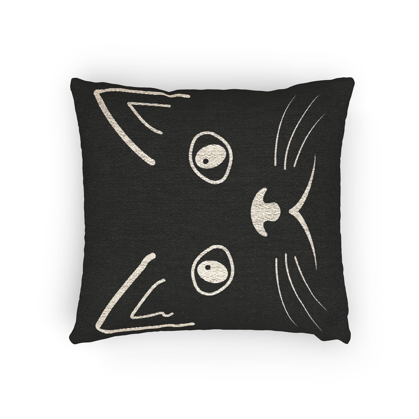 Halloween Woven Pillow - Black Cat