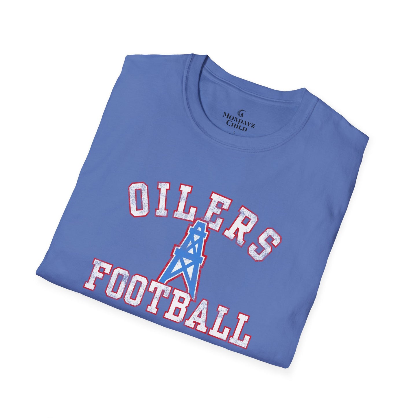 Houston Oilers Distressed “Oilers Football” Unisex T-Shirt | Up to 5X