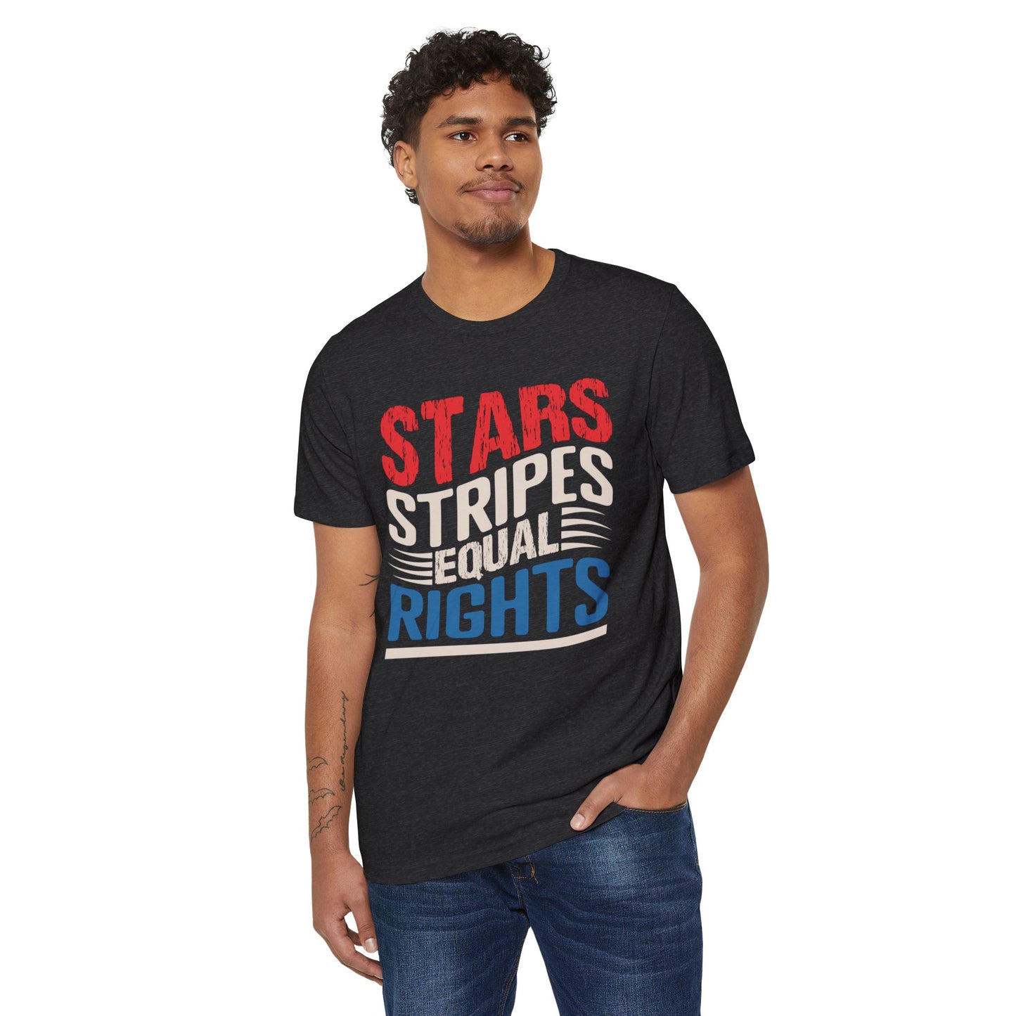 Stars-Stripes-Equal Rights Organic Unisex Tee