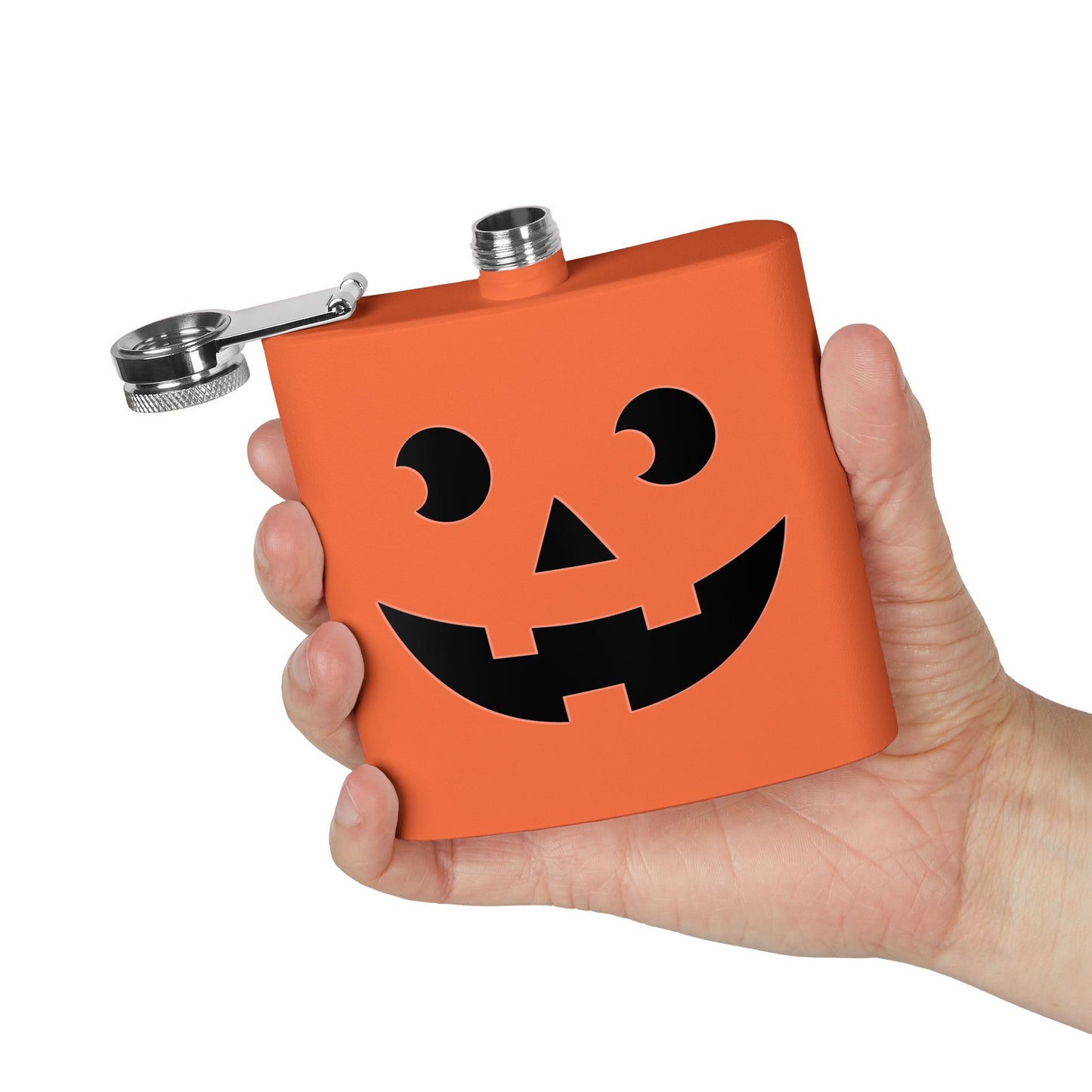 Stainless Steel Flask, 6oz - Halloween Pumpkin