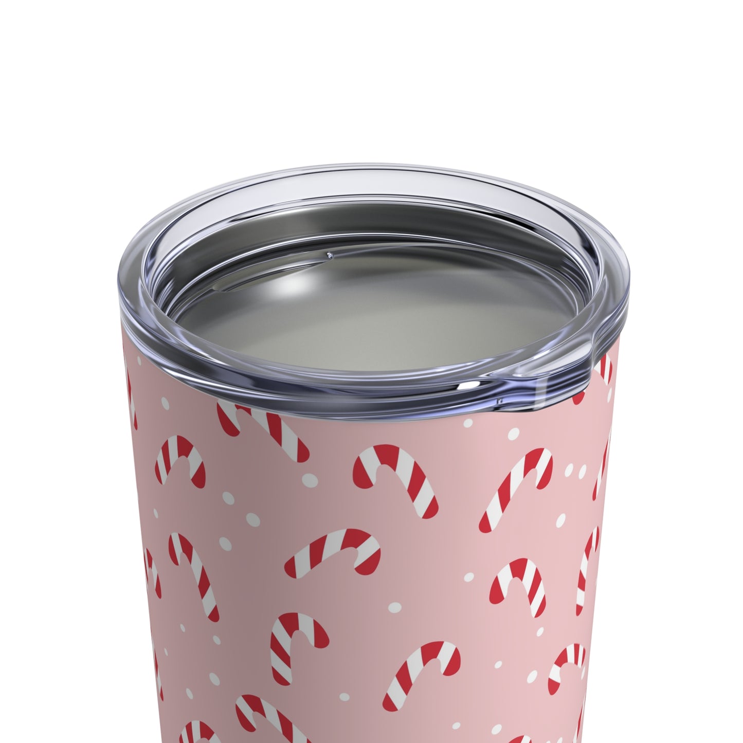 Rocks Tumbler, 10 oz - Peppermint Pink Candy Canes