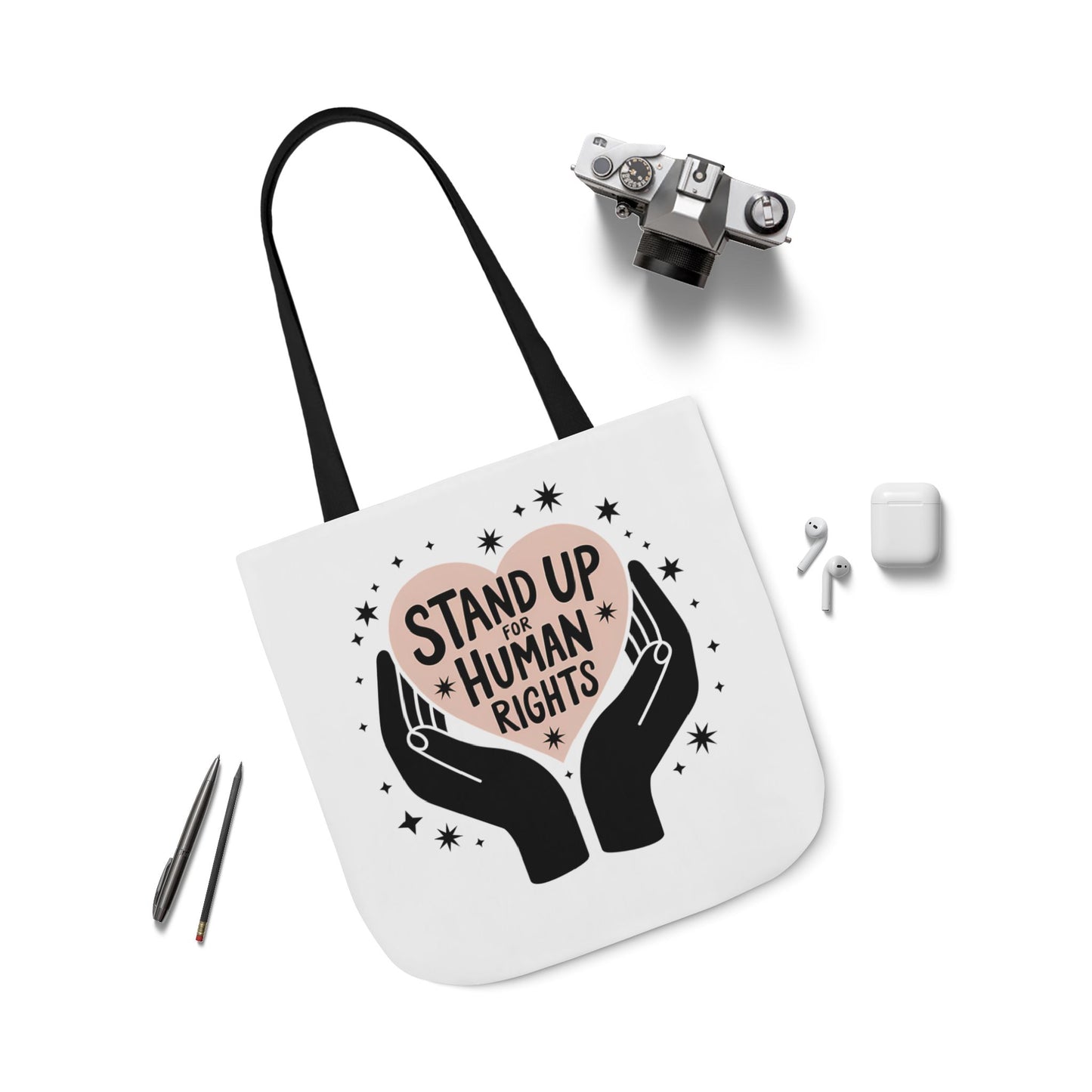 Canvas Tote, Colored Handles - Human Rights Eco-Friendly, 3 sizes