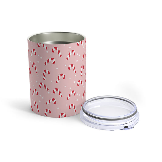 Rocks Tumbler, 10 oz - Peppermint Pink Candy Canes