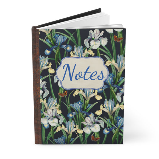 'Notes' Floral Iris Hardcover Journal