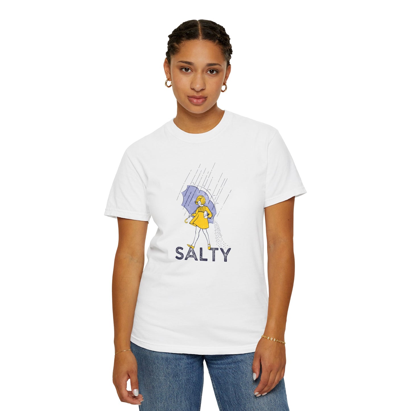 Salty Rain Girl T-Shirt — Funny Retro Illustration Tee