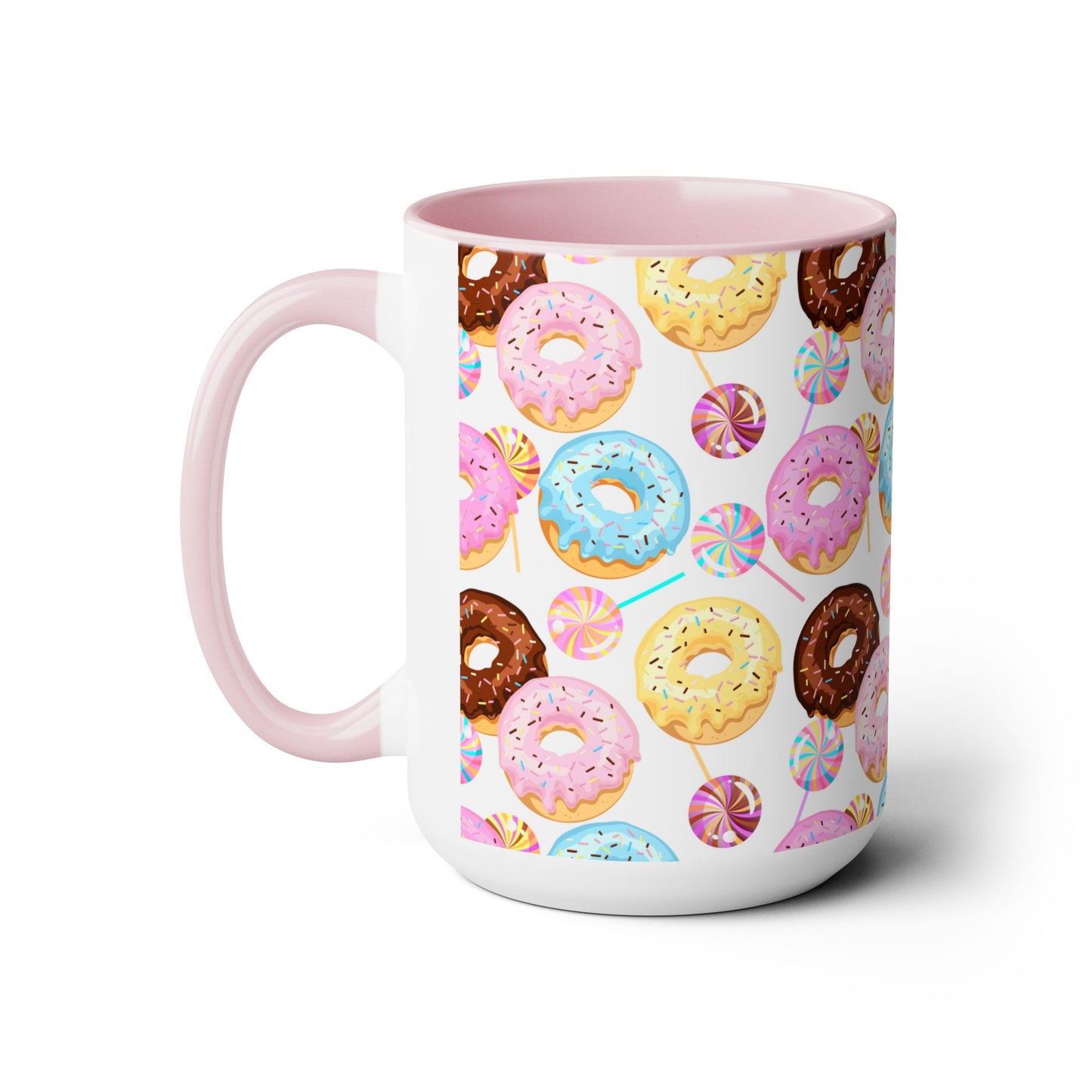 Sprinkled Donuts Two-Tone Mug | Pink or Light Blue