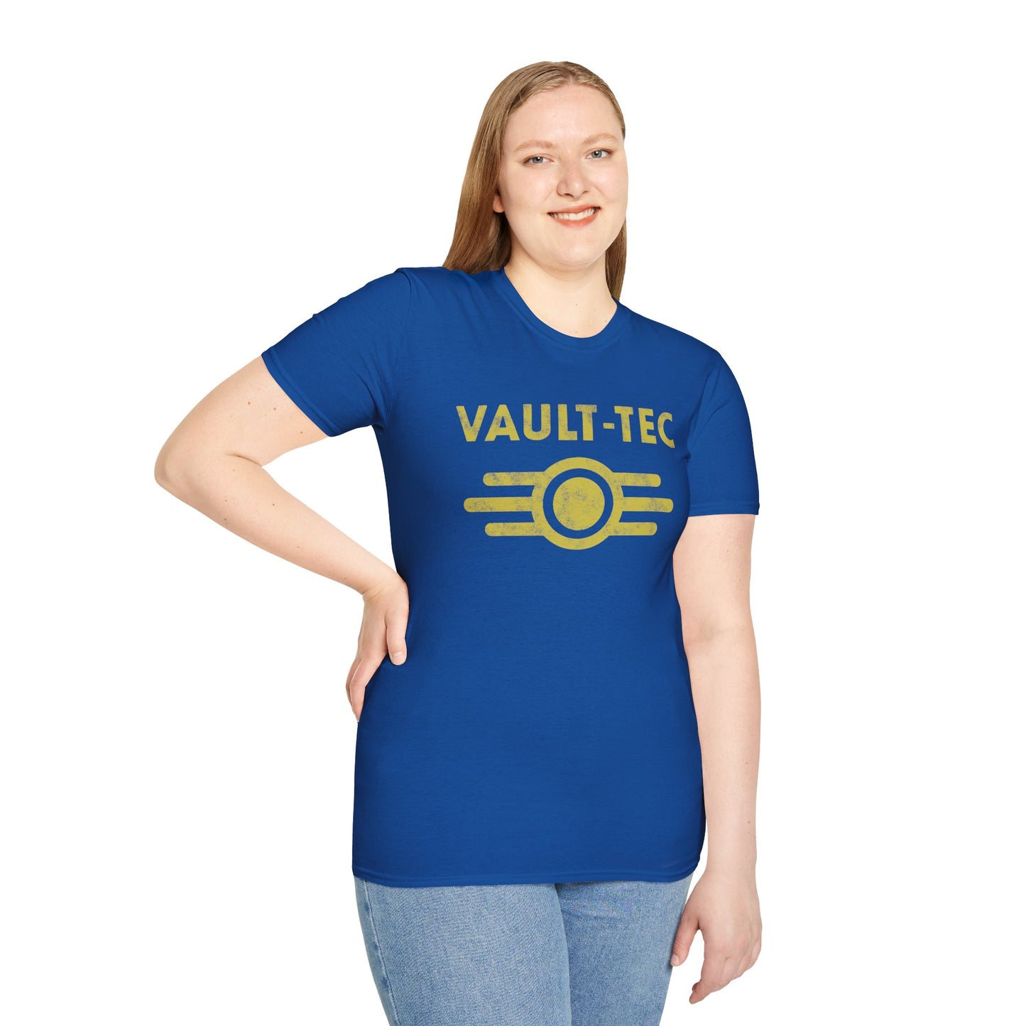 Fallout Distressed Vault-Tec logo Royal Blue Unisex T-Shirt