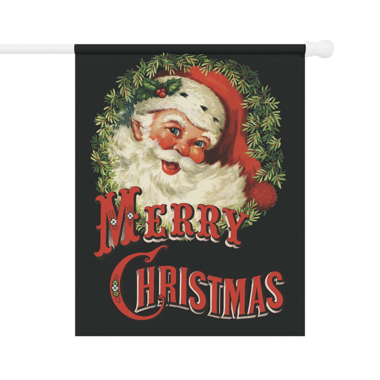 Retro Santa “Merry Christmas” Garden Flag or House Banner