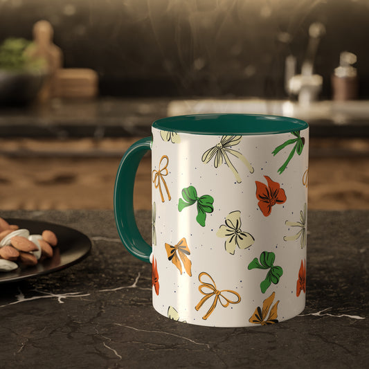 Coquette Bows #2 - 11 oz Mug, Green or Orange Interior