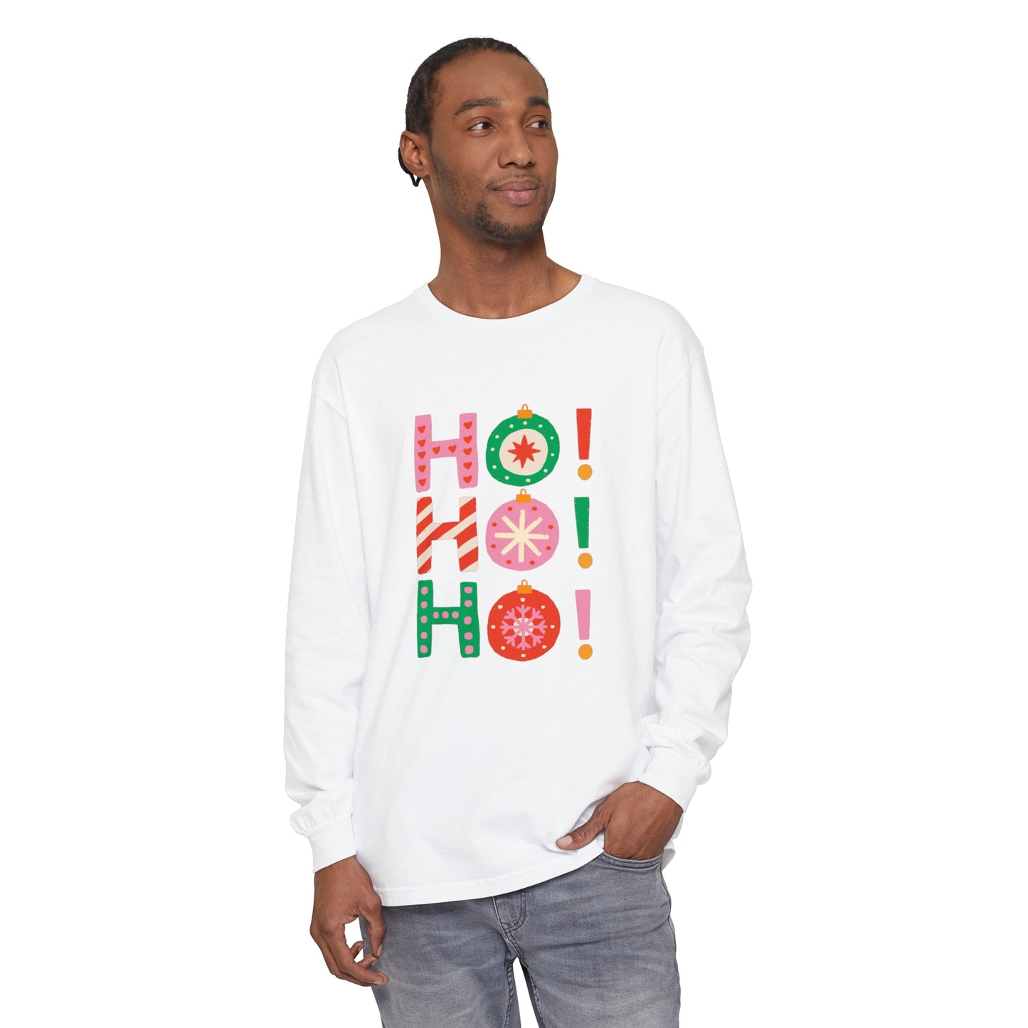 Candy Christmas “Ho! Ho! Ho!” Unisex Long Sleeve Tee