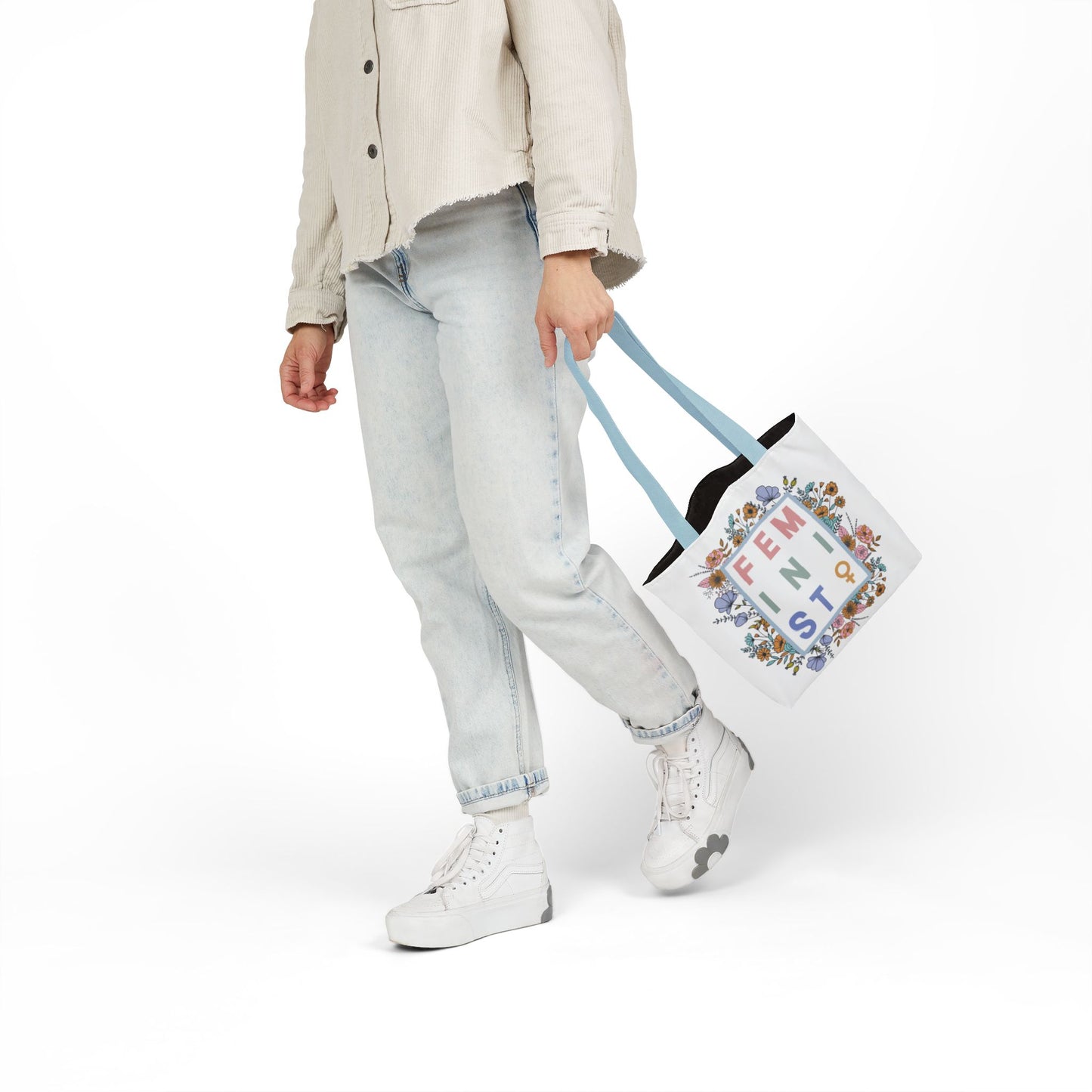 Feminist Floral Canvas Tote, 3 sizes